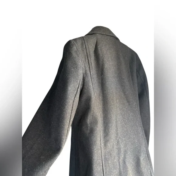 J. Crew Classic Double Breast Pea Coat Black Wool Blend Pockets Collared Size S